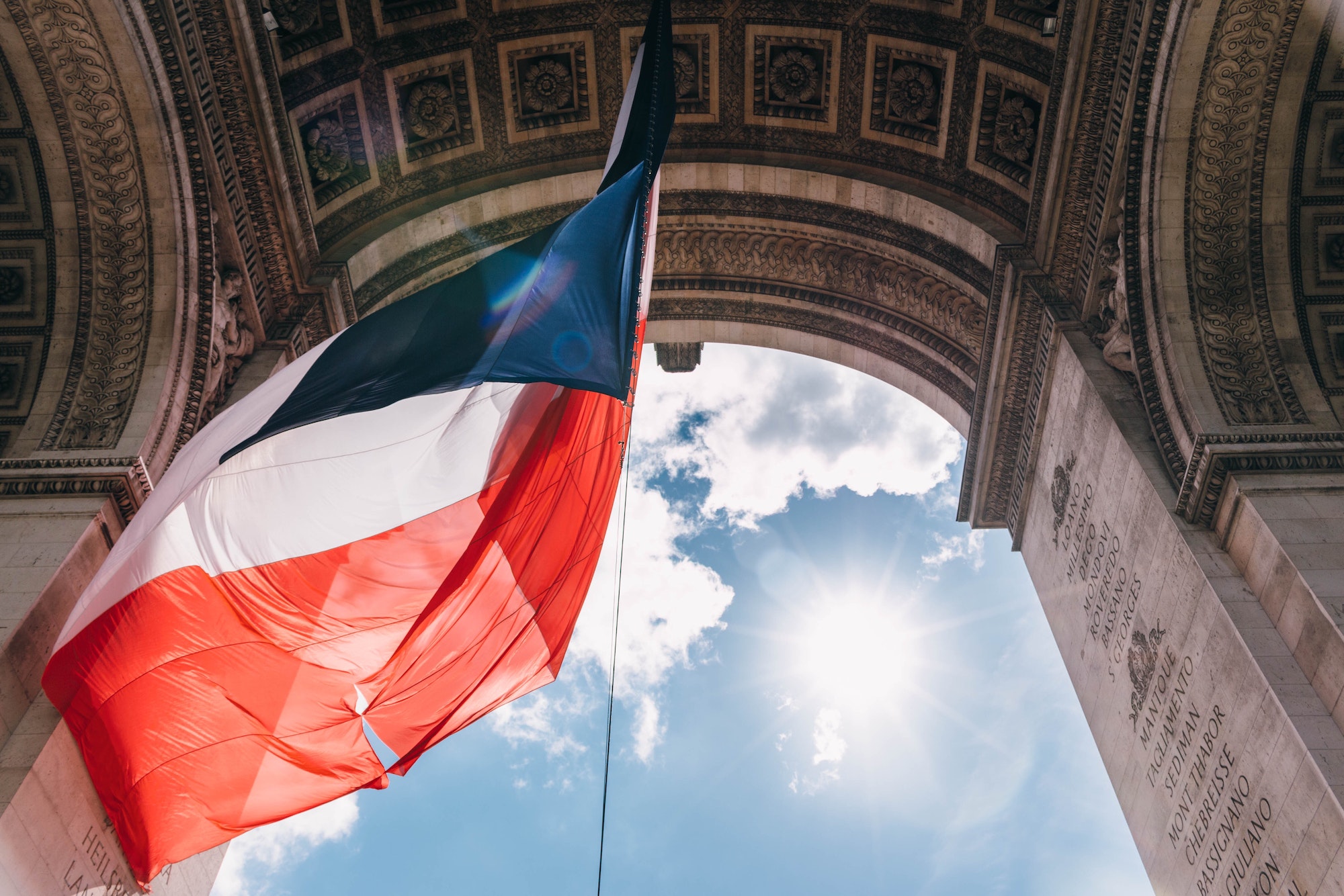 paris-flag-and-arc-de-triomphe